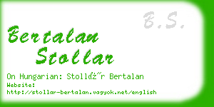 bertalan stollar business card